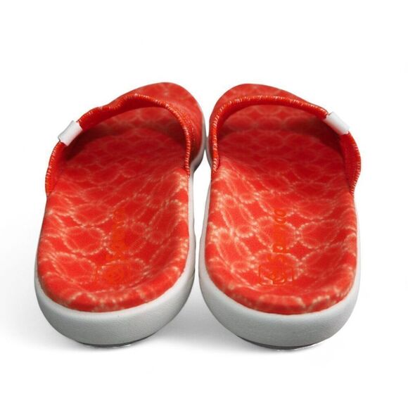Spenco Odessa Fauna Orthopedic Slide Sandals Orange / White Women's 9B - Picture 5 of 10